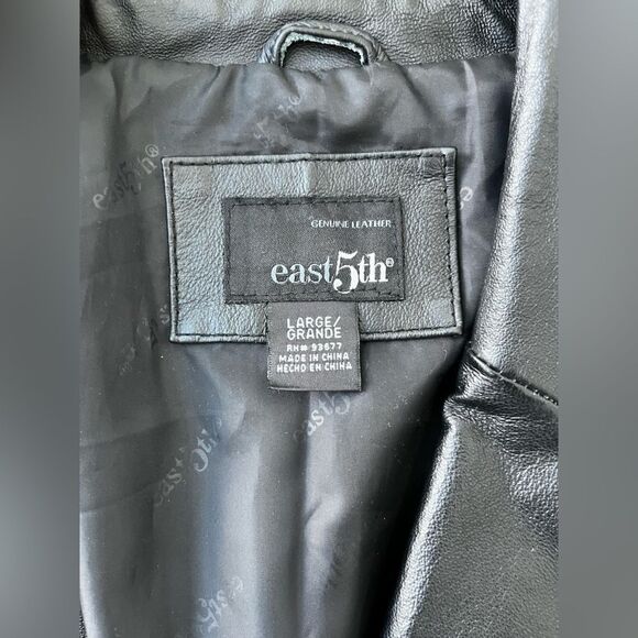 East 5th Genuine Leather Jacket Black Large - Picture 6 of 14